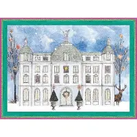 Sonstige Verlage Adventskalender Winterschloss mit Schloss-Motiv, verwandelbar in Kunstdruck