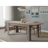 Dmora Ausziehbarer Tisch Dpanic, Ausziehbare Konsole, Ausziehbarer Esstisch, Ausziehbare Küchenkonsole, 160/220x88h75 cm, Zement