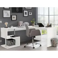 Dmora Schreibtisch Dabius, Linearer Schreibtisch mit PC-Halterung, Mehrzweck-Bürotisch, platzsparender Schreibtisch, 100 % Italy, cm 160x60h78, glänzend weiß
