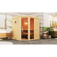 Weka Sauna "Cubilis" Set, 7,5 kW Bio-Ofen mit digitaler Steuerung