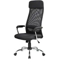 Dmora Bürostuhl Dartic, Präsidentensessel mit Armlehnen, Ergonomischer Bürostuhl, 65x65h126/136 cm, schwarz