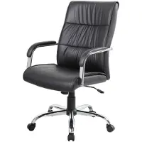 Dmora Bürostuhl Dagomer, Chefsessel mit Armlehnen, Ergonomischer Bürostuhl, 69x60h105/115 cm, Schwarz