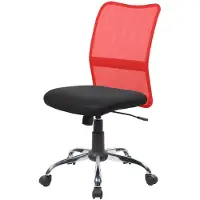 Dmora Bürostuhl Dana, Mesh-Arbeitsstuhl, Ergonomischer Bürositz, 57x46h90/100 cm, Schwarz und Rot