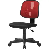 Dmora Bürostuhl Dlazeti, Arbeitsbürostuhl, Ergonomischer Bürositz, 49x43h81/93 cm, Schwarz und Rot
