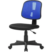 Dmora Bürostuhl Dlazeti, Arbeitsbürostuhl, Ergonomischer Bürositz, 49x43h81/93 cm, Schwarz und Blau