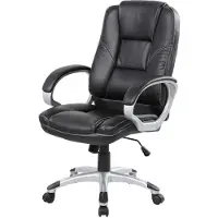 Dmora Bürostuhl Dminell, Chefsessel mit Armlehnen, Ergonomischer Bürostuhl, 69x63h105/116 cm, Schwarz