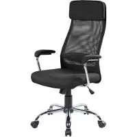Dmora Bürostuhl Daafjeaide, Chefsessel mit Armlehnen, Ergonomischer Bürostuhl, 65x65h114/125 cm, schwarz