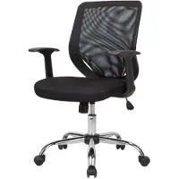 Dmora Bürostuhl Daaro, Mesh Chefsessel mit Armlehnen, Ergonomischer Bürositz, 60x54h90/98 cm, Schwarz