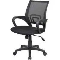 Dmora Bürostuhl Dgell, Mesh-Arbeitsstuhl mit Armlehnen, Ergonomischer Bürositz, 59x54h90/100 cm, Schwarz