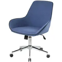 Dmora Bürostuhl Dcampan, Arbeitsstuhl mit Rollen, Ergonomischer Bürositz, 66x59h98 cm, Blau