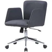 Dmora Bürostuhl Daase, Sessel mit Armlehnen, Ergonomischer Bürositz, 54x55h65/84 cm, Grau