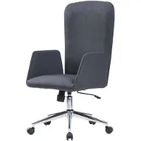 Dmora Bürostuhl Dgali, Präsidentensessel mit Armlehnen, Ergonomischer Chefbürostuhl, 55x56h98/105 cm, Grau