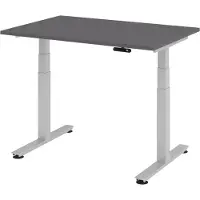 Bümö Schreibtisch elektrisch XDSM - Gestell: Silber, Größe: 120 x 80 cm, Nachbildung: Graphit