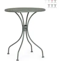 Yes Runder Gartentisch 60 cm im Vintage Shabby-Chic-Stil Lizette - Dunkel Grün