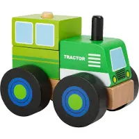 Small Foot Holz Konstruktionsfahrzeug Traktor grün Steckturm