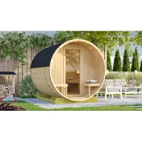 Weka Fasssauna FS 198, 38 mm Wandstärke - B x T x H - 211.00 x 255.50 x 217.50 - Naturbelassen