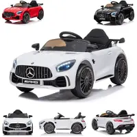 Es-toys Kinder Elektroauto Mercedes AMG GT R Fernbedienung, EVA-Reifen, MP3, USB weiss