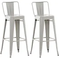 TPFLiving 2er Set Barhocker Massimo Metall Silber