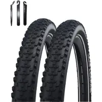 Bike-parts 2 x Schwalbe Smart Sam HS624 Performance 29 x 2,60 (65-622) Schwarz/Reflex inkl. Reifenheber