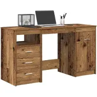vidaXL Schreibtisch mit Unterschrank Altholz Holzwerkstoff
