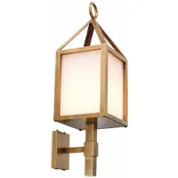 Casa Padrino Luxus Außenwandleuchte Antik Messing / Weiß H. 86 cm - Luxus Außenbeleuchtung