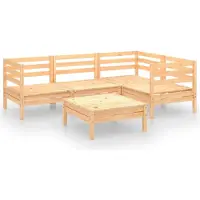 vidaXL 5-tlg. Garten-Lounge-Set Massivholz Kiefer