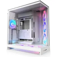 NZXT H9 Flow RGB+, Midi Tower, PC, Weiß, ATX, EATX, micro ATX, Mini-ITX, Netz, SGCC, Gehärtetes Glas, 16,5 cm