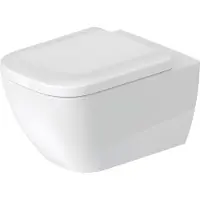 Duravit Wand-WC Happy D.2, Tiefspüler, ohne Spülrand, 540mm, mit verdeckter Befestigung, 2222090000, Farbe: Innenfarbe Weiß, Außenfarbe Weiß