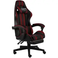 vidaXL Gaming-Stuhl mit Fußstütze Schwarz und Weinrot Kunstleder