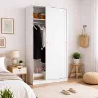 Dmora Kleiderschrank Kilimanjaro 100x204h cm Weiß Garderobe