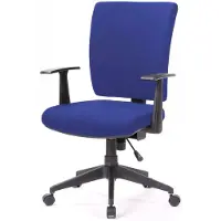 Dmora Bürostuhl Dlom, Chefsessel mit Armlehnen, Ergonomischer Bürositz, 61x65h98/108 cm, Blau