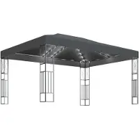 vidaXL Pavillon mit LED-Lichterkette 3x4 m Anthrazit Stoff