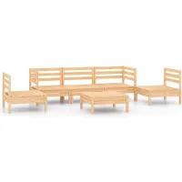 vidaXL 6-tlg. Garten-Lounge-Set Kiefer Massivholz