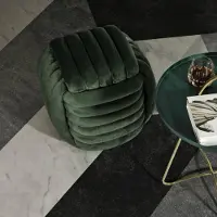 Dmora Pouf Karori 45x45x45 cm Grün Quadratisch