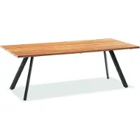 Niehoff Noah Tisch Stativprofil Aluminium/Teak Massivholz