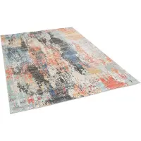 Pergamon Designer In und Outdoor Teppich Vintage Muster, Größe:80x150 cm, Design:Rost Blau Verlauf