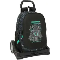 Safta Evolution Minecraft Screen 22.5l 44x32x16 Cm Rucksack Mit Rollen Schwarz Kinder Schwarz One Size