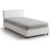 Talamo Italia Doppelbett Beata, Containerbett mit Stoffbespannung, 100% Italy, Frontöffnung, inklusive Matratze Cm 140x190, Weiß