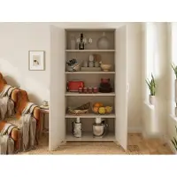 Dmora Mehrzweckschrank Alisso 90x195h cm Grau 4 Regale