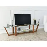 Dmora Fernsehschrank Dmatturr, Ständer für Wohnzimmerfernseher, Niedriges Wohnzimmer-Sideboard, TV-Ständerbasis, 158x35h35 cm, Nussbaum