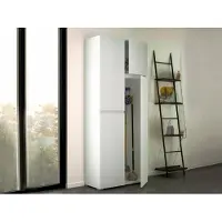 Dmora Mehrzweckschrank Camelia 80x195 cm Weiß 6 Regale