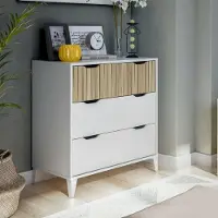 Dmora Kommode Gromore 70,5x40x76h cm Weiß 3 Schubladen