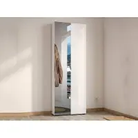 Dmora Mehrzweckschrank 2 Türen 70x200 cm Weiß, 11 Regale