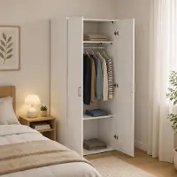 Dmora Kleiderschrank 2 Türen Sylvie 77,6x175,4 cm Weiß