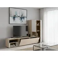 Dmora Wandregal Ainos 227x40x140,6 cm Weiß 8 Fächer