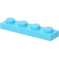 LEGO : 50 Stück Platte 1x4 in Azurblau