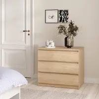 Dmora Kommode Lilou 77x50x68h cm Braun 3 Schubladen