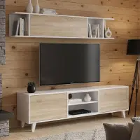 Dmora Wohnwand - Weiß 41x180x51h cm