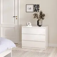 Dmora Kommode Lilou 77x50x68 cm Weiß 3 Schubladen