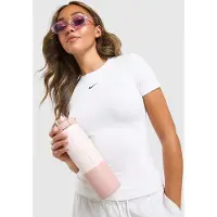 Nike One Fitted Damen T-Shirt Weiß/Schwarz Weiß/Schwarz M